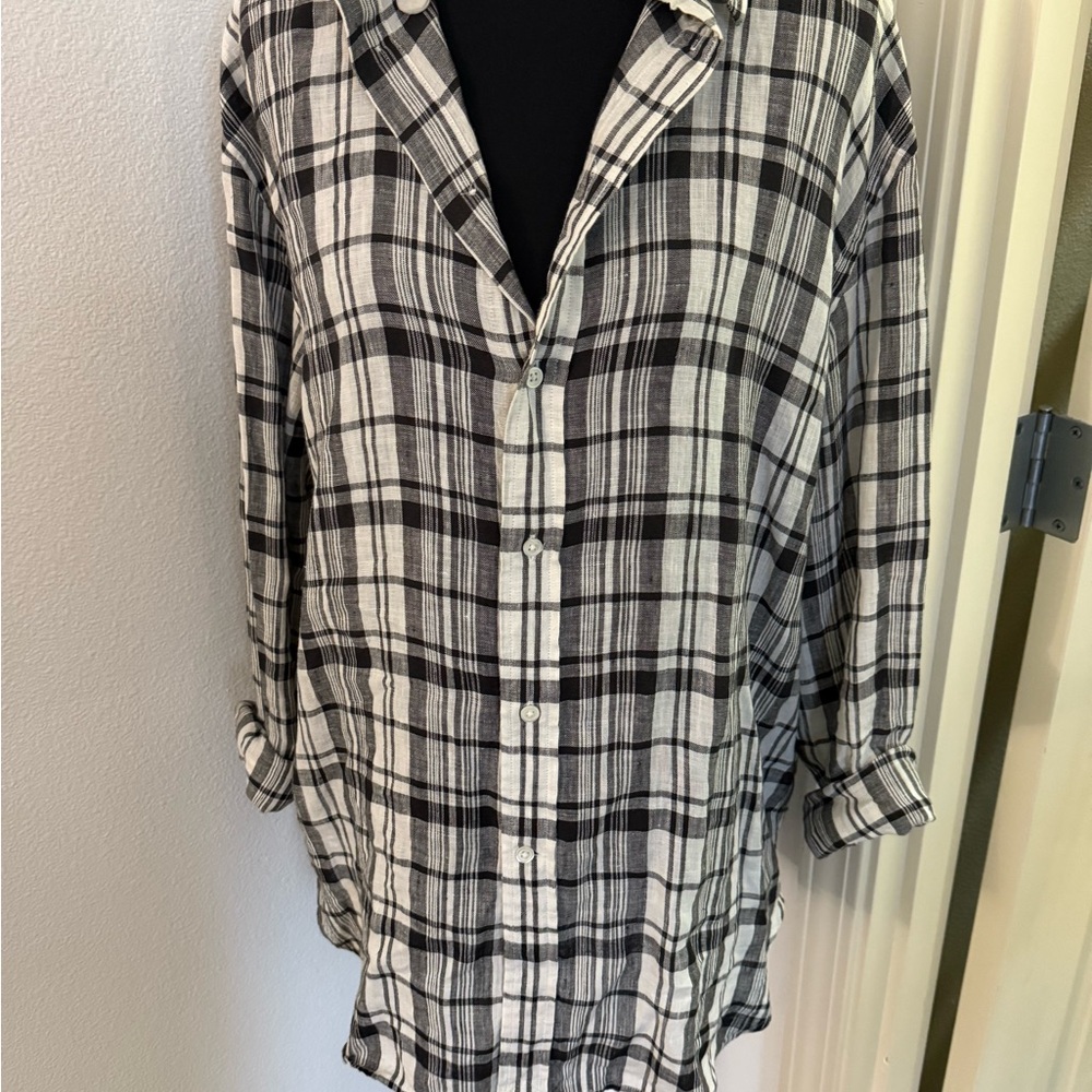 Polo Ralph Lauren Black and White Plaid Button-Down Shirt